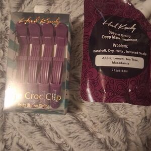 Head Kandy Purple Croc Hair Clips & Deep Mask Treatment